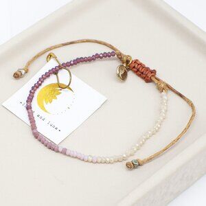 Lotus and Luna Wildmoon Bracelet, Adjustable Beaded Bracelet, Boho Jewelry